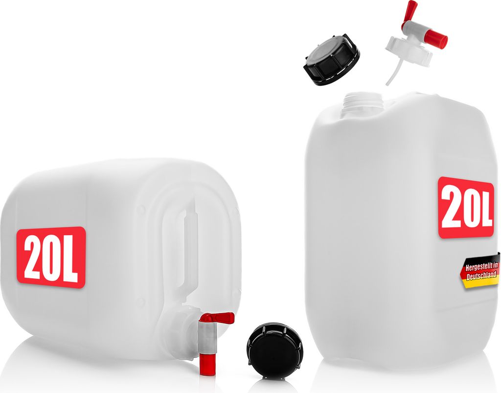 BigDean 2 Stück Wasserkanister 20L mit Auslaufhahn + Produktbild 