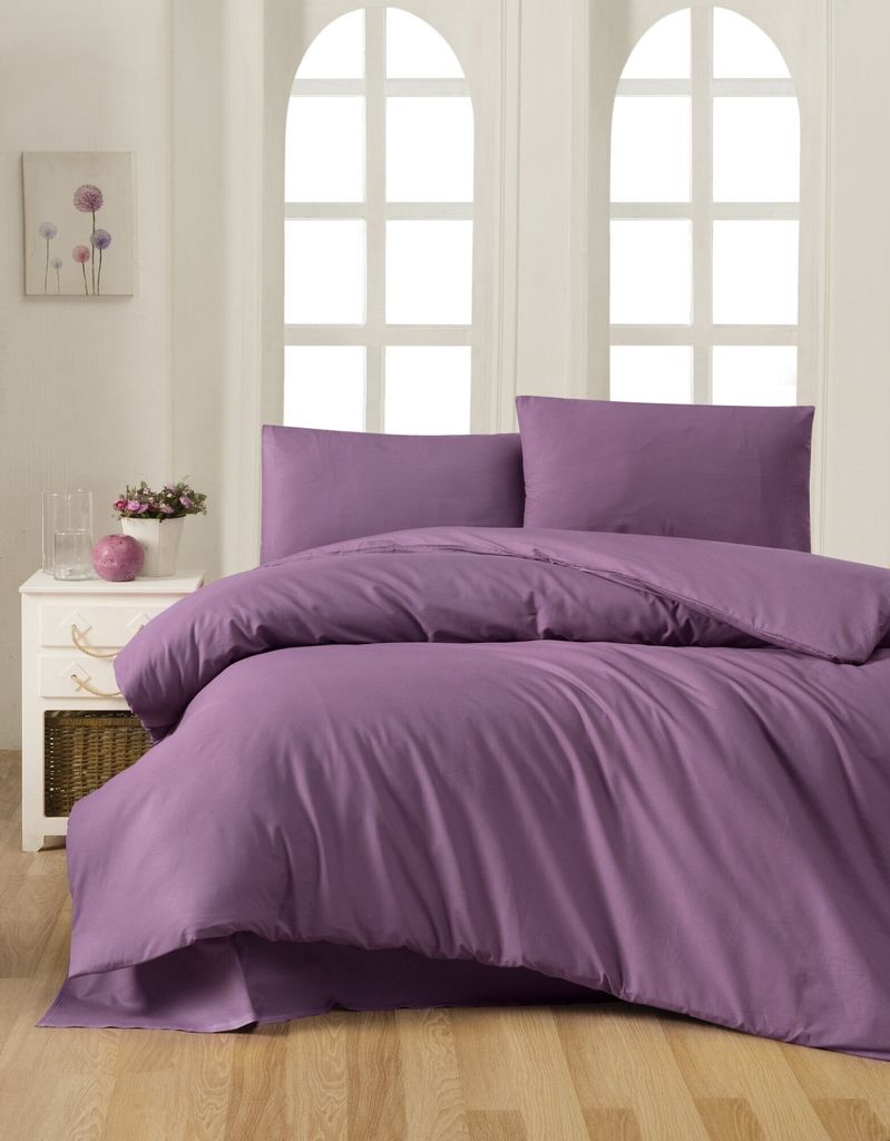 L'Essentiel Linge de Maison, Purple, Ranforce Einzelbettbezug-Set (DE), Lila, 100 % BAUMWOLLE RANFORCE, 135 x 200 cm