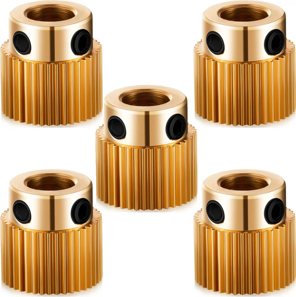 MMOBIEL 5 Pezzi Ingranaggio Estrusore 40 Denti Ottone per Ender 3 CR-10