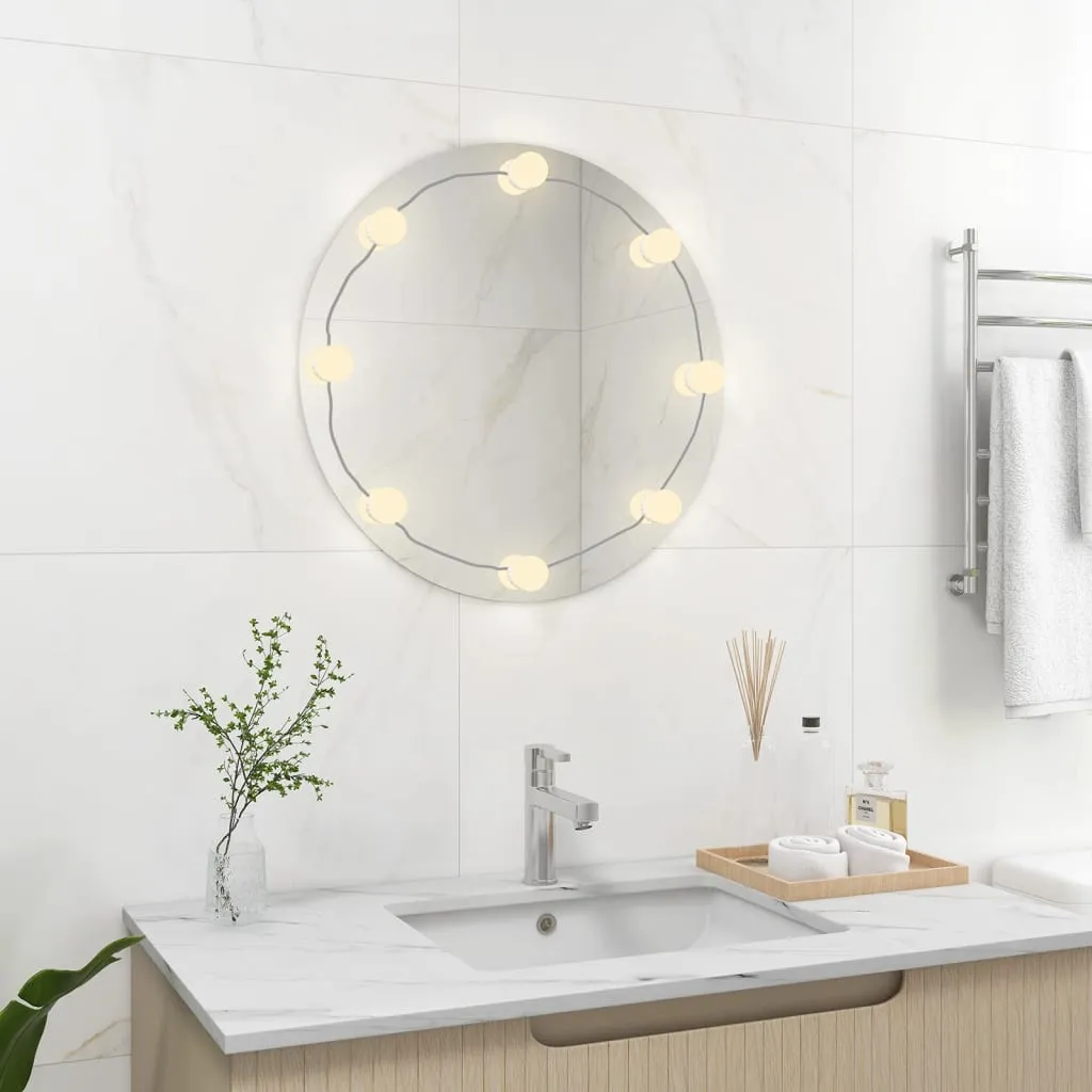 Specchio Rotondo LED vidaXL Vetro - Arredo Bagno e Camera Design - 11