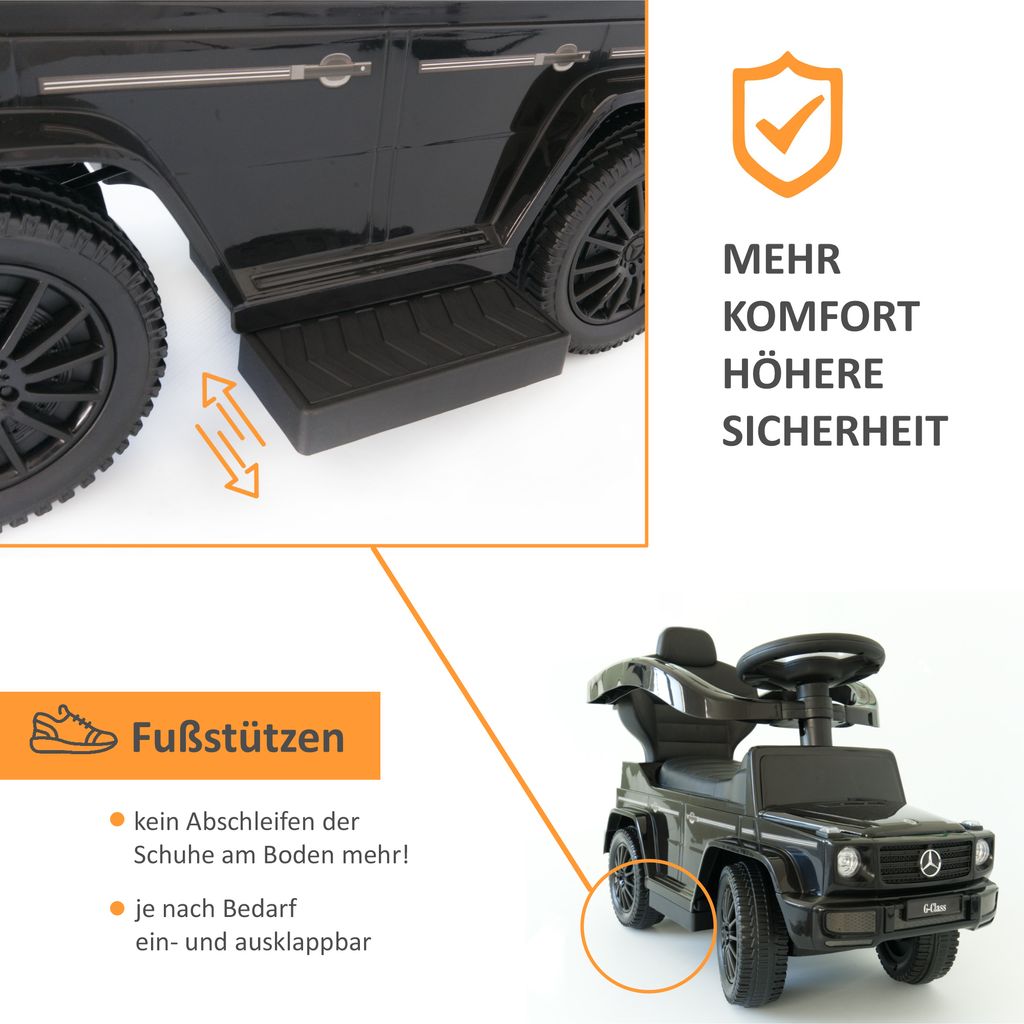Rutschauto schwarz mit Schiebstange ab 1 Jahr, Produktbild 3