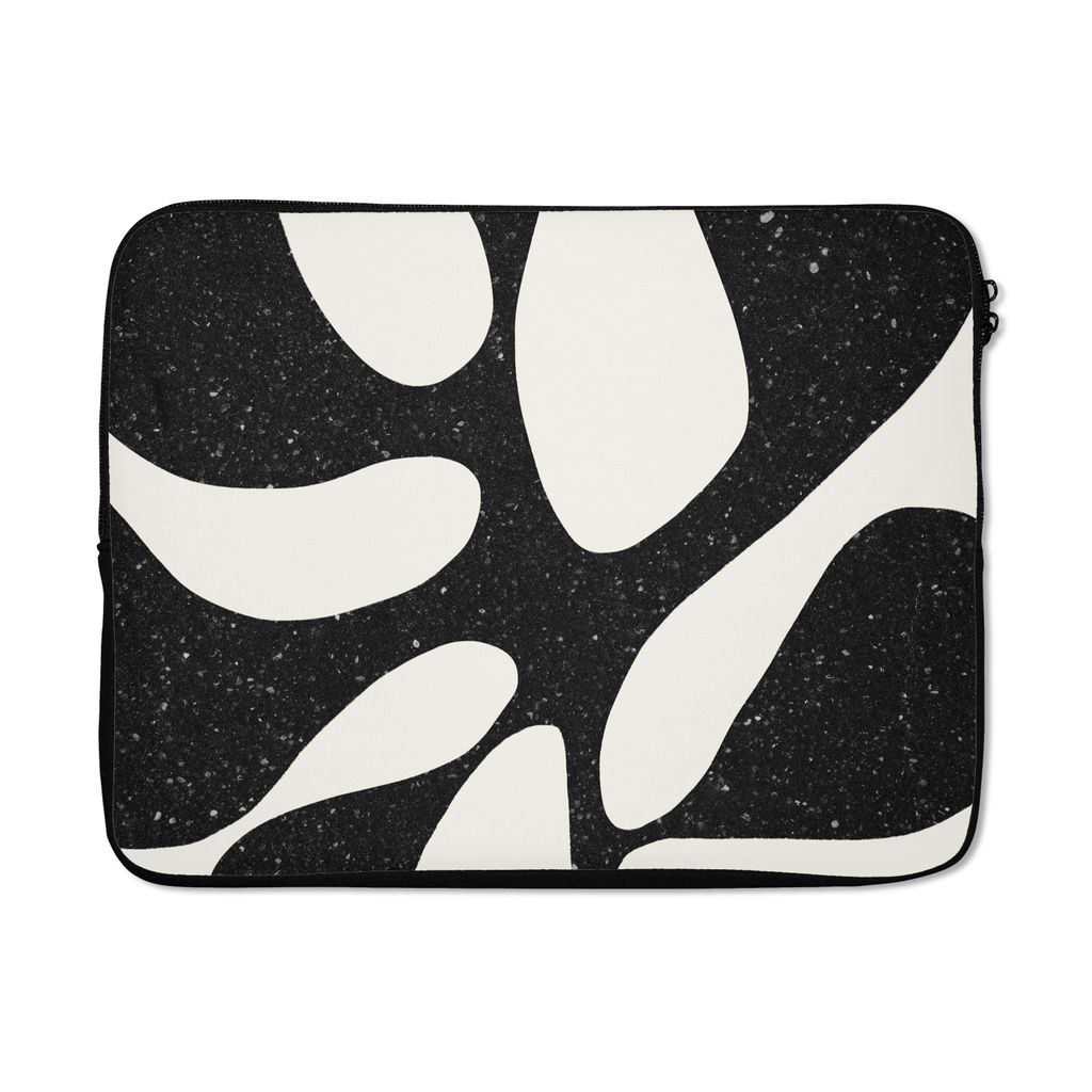 MuchoWow Laptop Hülle 15 Zoll Pflanze - Schwarz - Minimalismus Laptoptasche - Laptoptasche - Sleeve - Rundum-Schutz