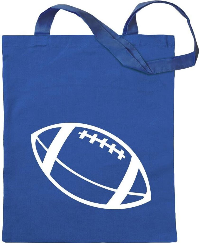 Kiwistar - Baumwolltasche - royalblau - Football - Tragetasche Stoffbeutel Umhängetasche Langer Henkel