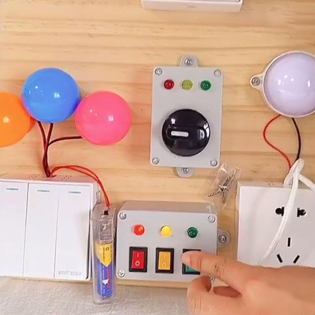 Kids Busy Board Frühpädagogische sensorische elektrische Schalter Spielzeug 