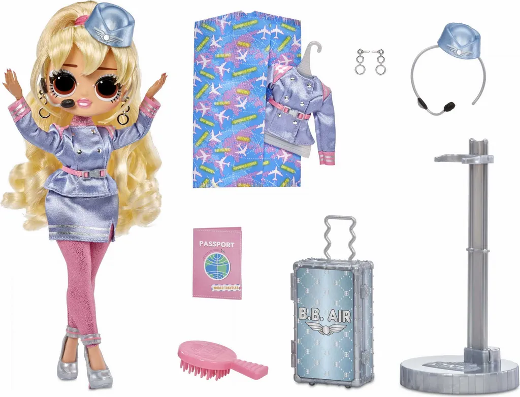Poupée LOL Surprise OMG Travel Fly Gurl avec Valise et 15 Accessoires