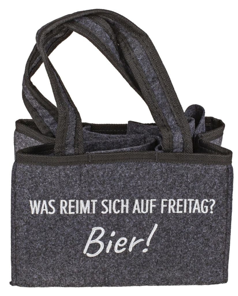 Flaschentasche aus Filz mit 6 Fächern "Was reimt sich auf Produktbild 