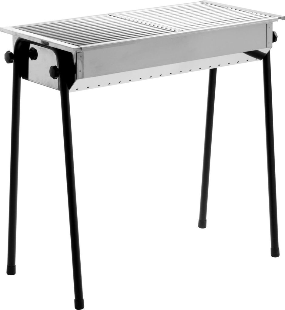 HENDI Holzkohlengrill Patio Edelstahl 770x380x760 mm