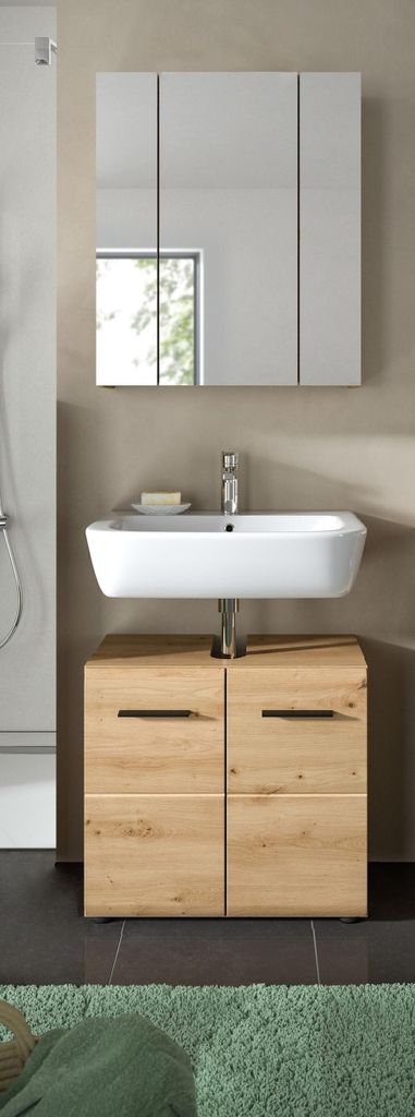 Badezimmer-Set >Ice< in artisan oak - 60x185x30cm (BxHxT)