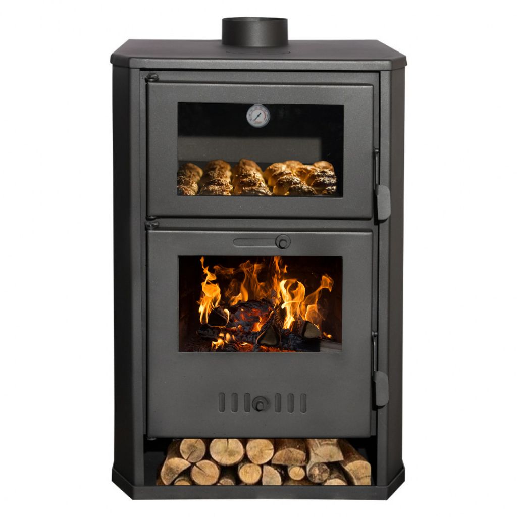 Kaminofen, Holzofen Wasserführend mit Backfach Balkan Produktbild 2