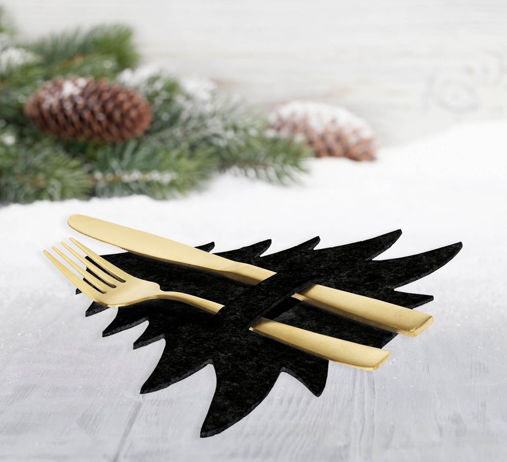 10 Stück Vliesstoff Deko Besteckbeutel, Weihnachts Produktbild-Vorschau 5