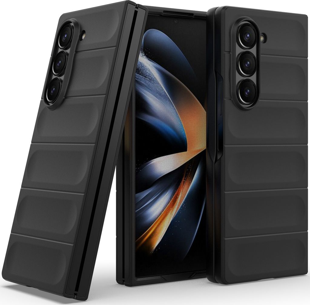 Handyhülle für Samsung Galaxy Z Fold 6 Hartes PC Matt Stossfest Anti-rutsch Hülle Schwarz