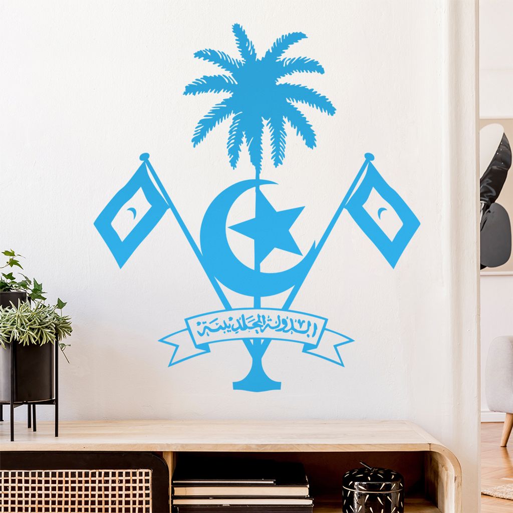 Malediven Wappen Wandtattoo Wandaufkleber Wall Sticker - Dekoration, Küche, Wohnzimmer, Schlafzimmer, Badezimmer