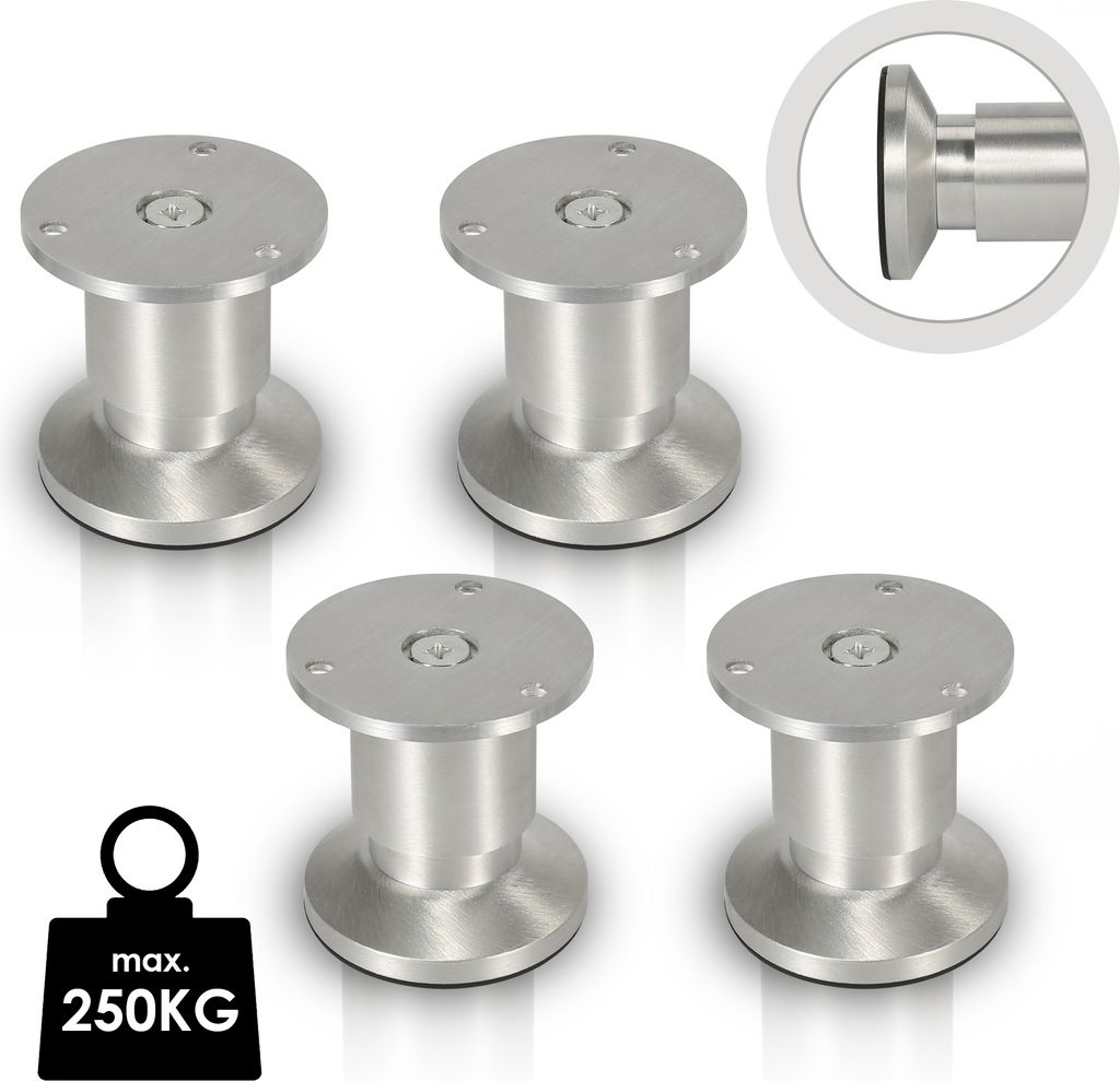 TolleTour 8er Set Möbelfüße Tischbein Set Sofafüße Möbelbeine Bettstützen Sofafüße Schrankfuß Möbelbeine Alu 4x80mm