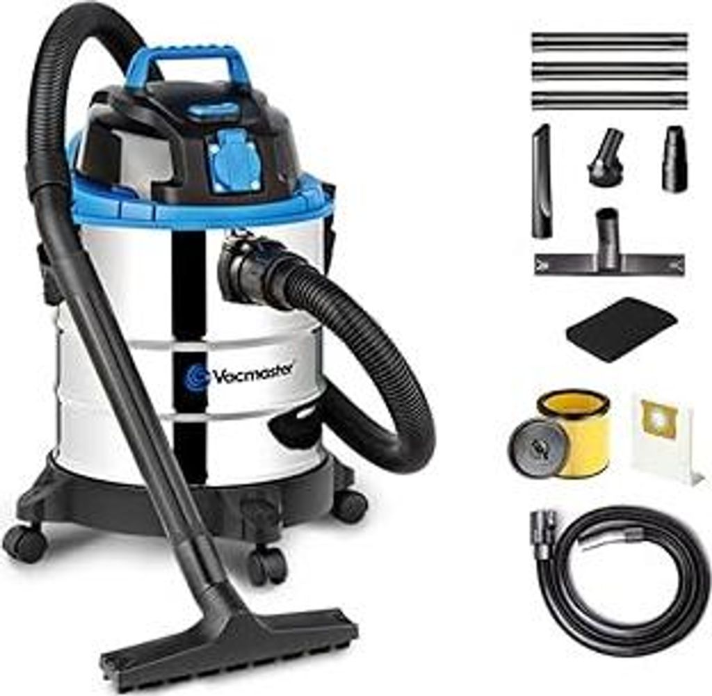 Vacmaster VQ1220SC Nass Trockensauger Industriestaubsauger Staubsauger,Blasfunktion,Trocke & Nass Bodenstaubsauger ohne Beutel 1250W 20L