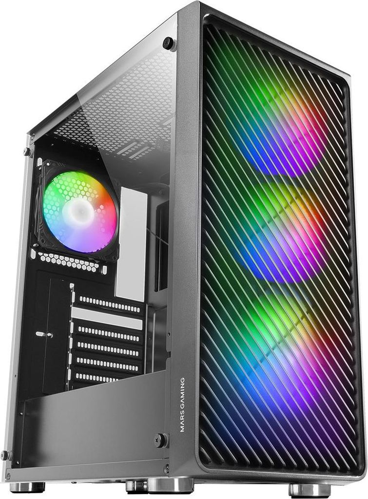 Mars Gaming MCF Computer-Gehäuse Midi Tower Schwarz