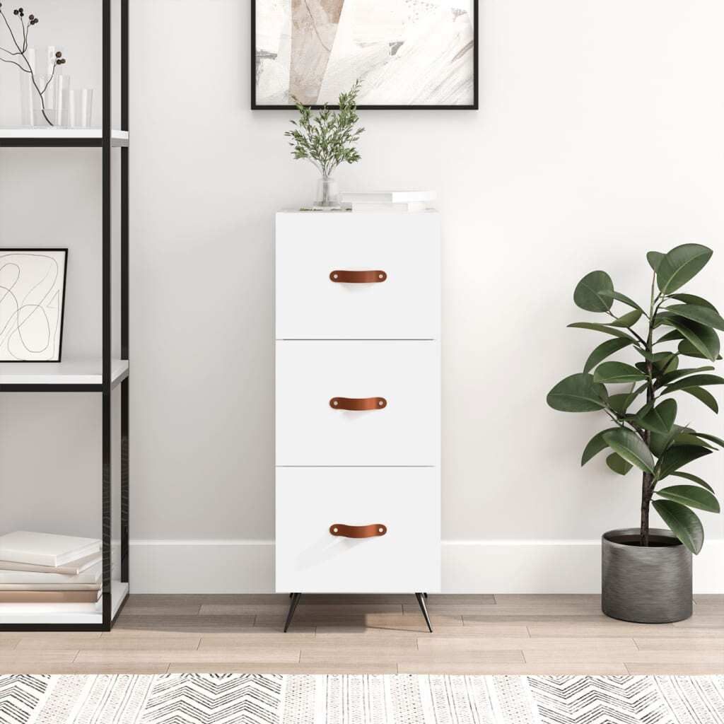 "Rabatt" Mehrzweckschrank/Vitrine/Sideboard - Modernes Design - Weiß 34,5x34x90 cm Holzwerkstoff - Kommoden CC22395