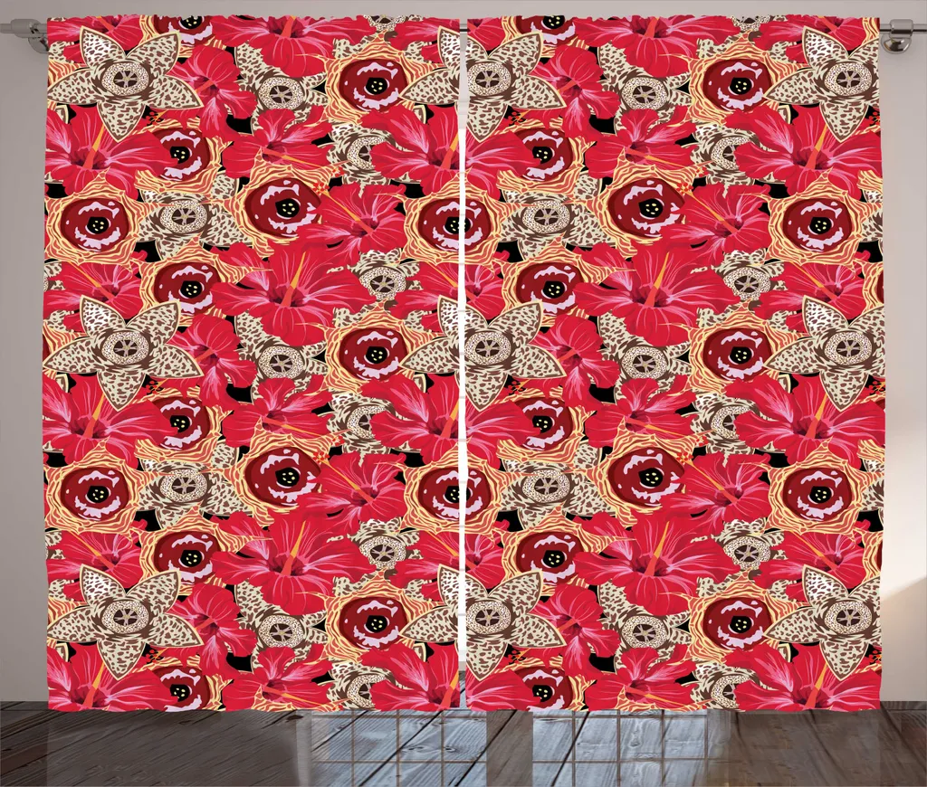 Rideaux Opaques Hibiscus 280x225cm pour Protéger votre Intimité avec Style