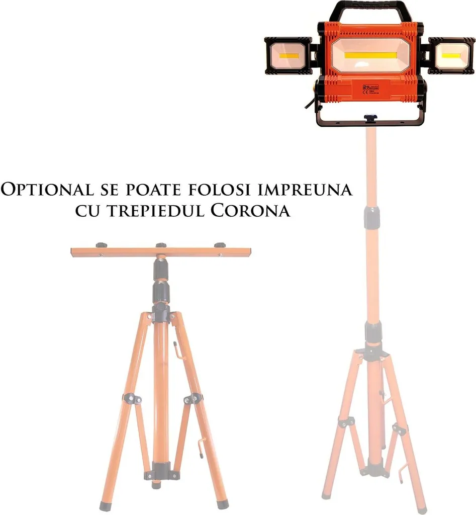 Projecteur de chantier pour éviter les ombres COB-LED 30W+20W