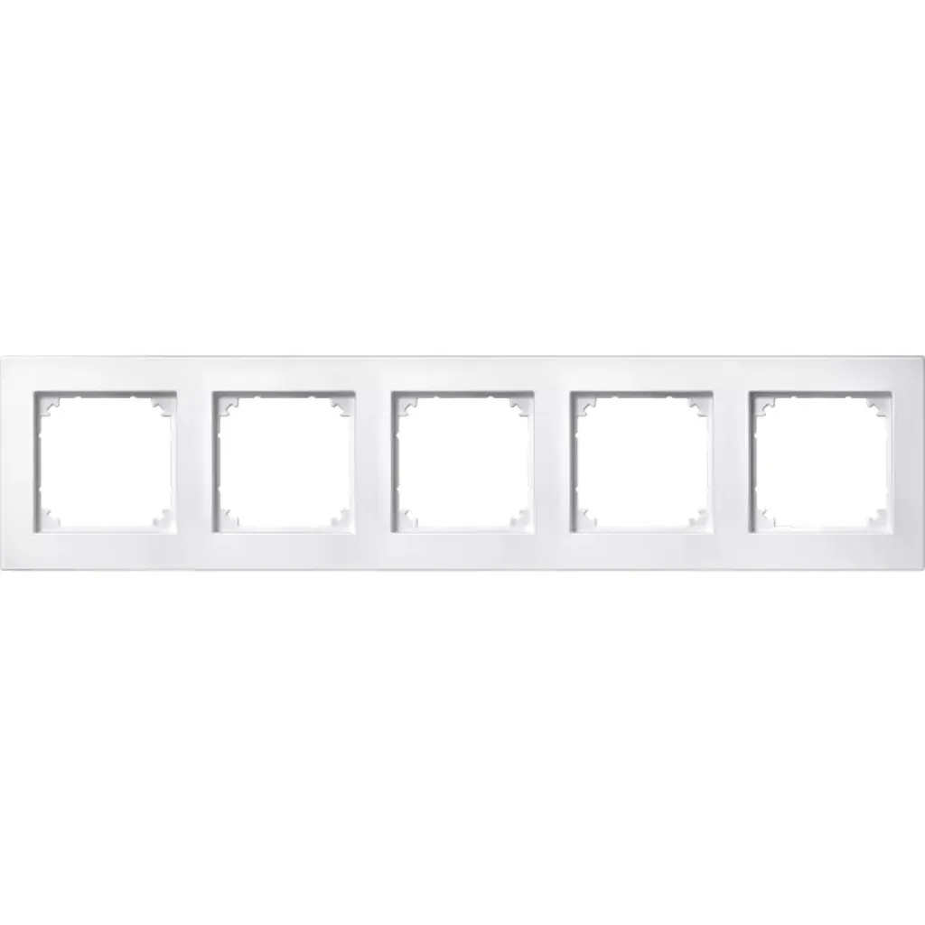 Cadre de Finition Quintuple Blanc Polaire Merten M-PLAN 5 Postes 486519