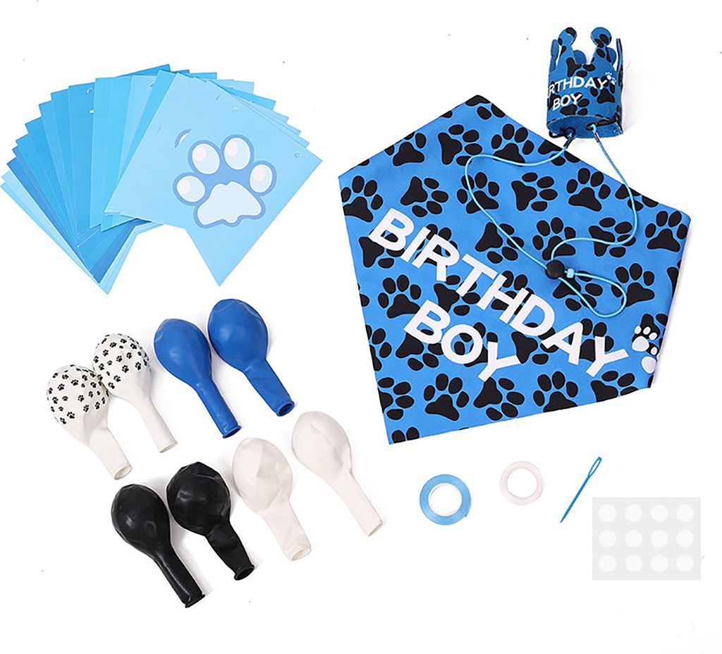 1 Set Haustier Geburtstag Party Dekoration Flagge Dreieck Handtuch Geburtstag Hut Luftballons Set Haustier Partei Liefert