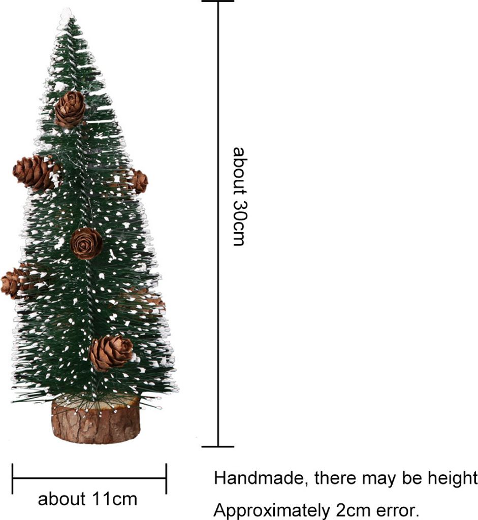 Mini Künstlicher Weihnachtsbaum mit Kiefernkegel Home Office Party Desktop Dekor-Grün ,Größen:30cm