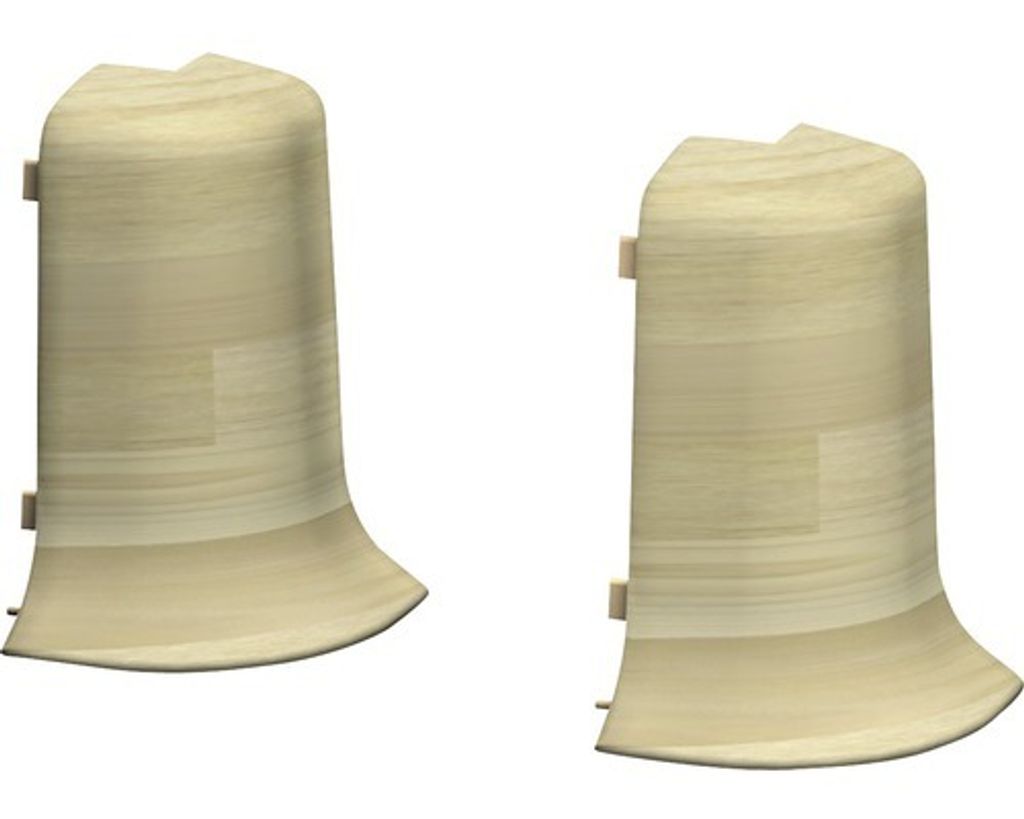 Prinz Außenecken für Klemm-Sockelleiste mit Kabelkanal Nussbaum oliv 50 mm