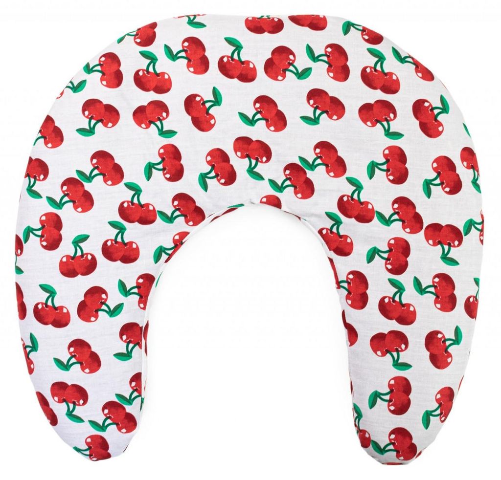 GIRAFFENLAND Bio-Dinkel Nackenhörnchen cherry-white 30x33 - Nackenkissen - Körnerkissen - Wärmekissen