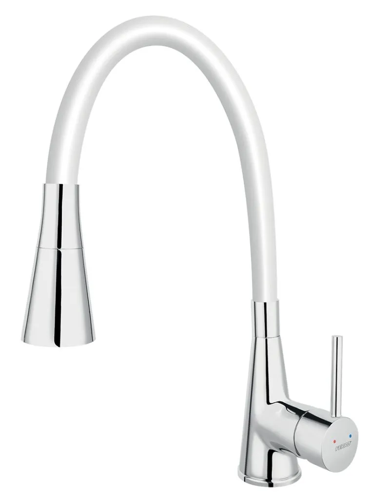 Miscelatore Cucina Ferro 70720,0B con Doccetta Estraibile Bianco Cromo