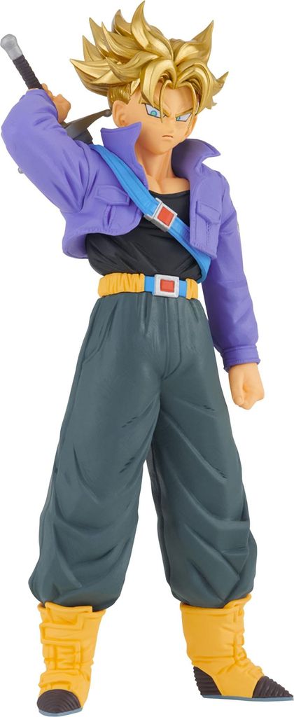 A full-body shot of a Trunks action figure from Dragon Ball Z.