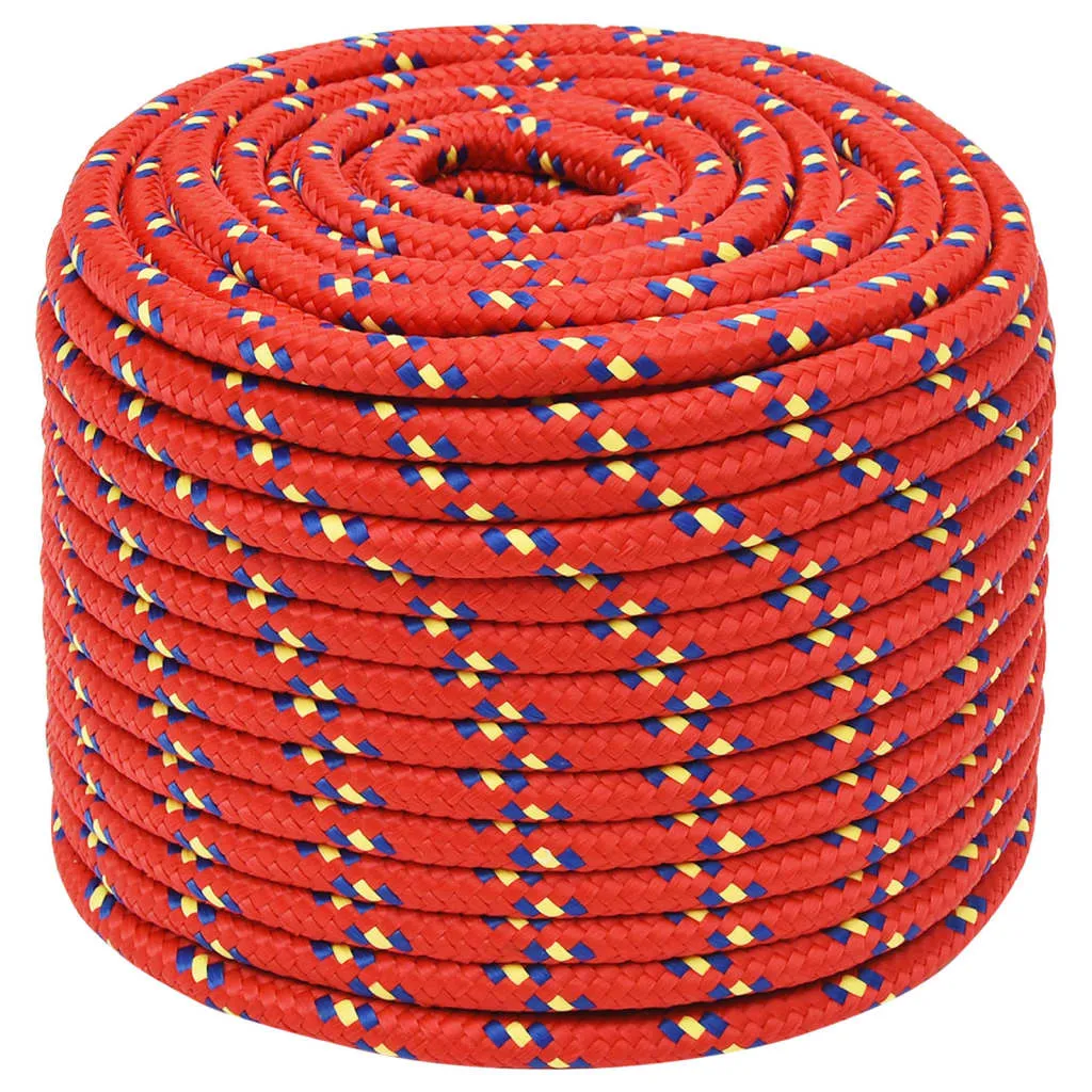 Corde Polypropylène 12mm 25m Rouge pour Navigation et Usage Extérieur