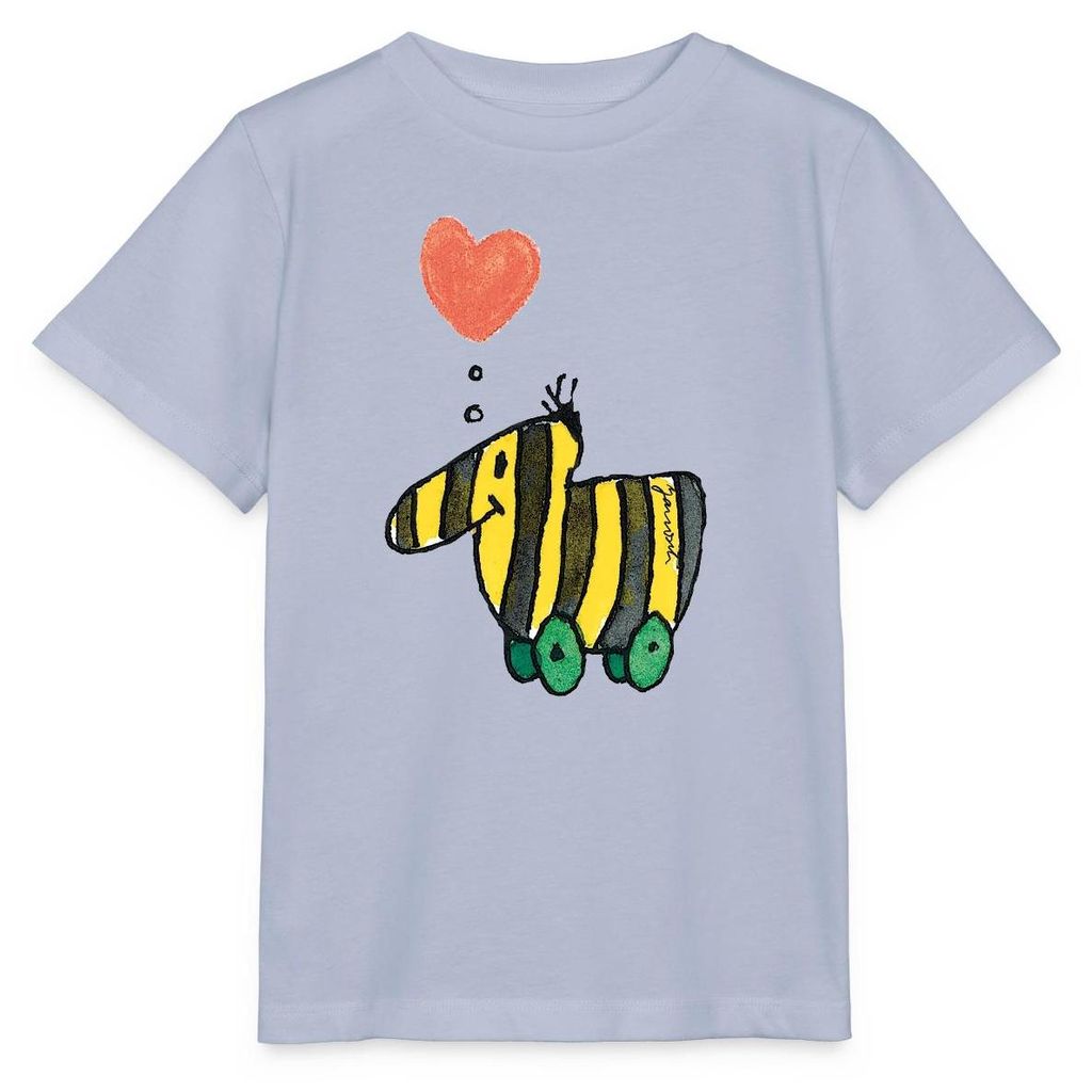 Spreadshirt Janosch Große Tigerente Mit Herz Liebe Kinder Basic T-Shirt, 98/104 (3-4 Jahre), Lavendel-Violett