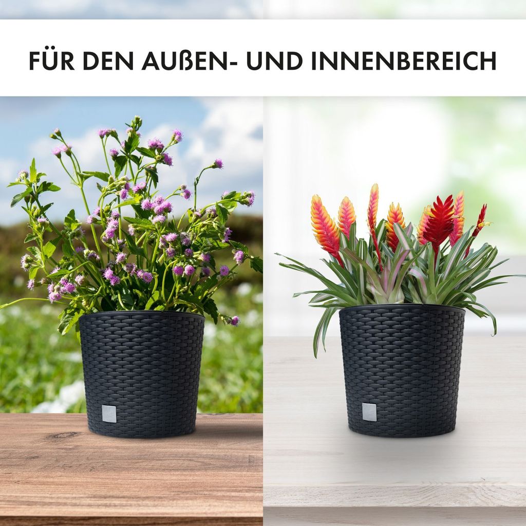 2er Set Rattan Blumentopf Blumenkübel Pflanzentopf Produktbild 4