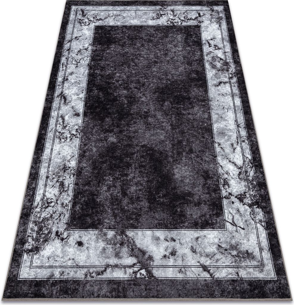 MIRO 51813.805 Waschteppich Rahmen, Marmor Anti-Rutsch - creme / grau Grau 80x150 cm
