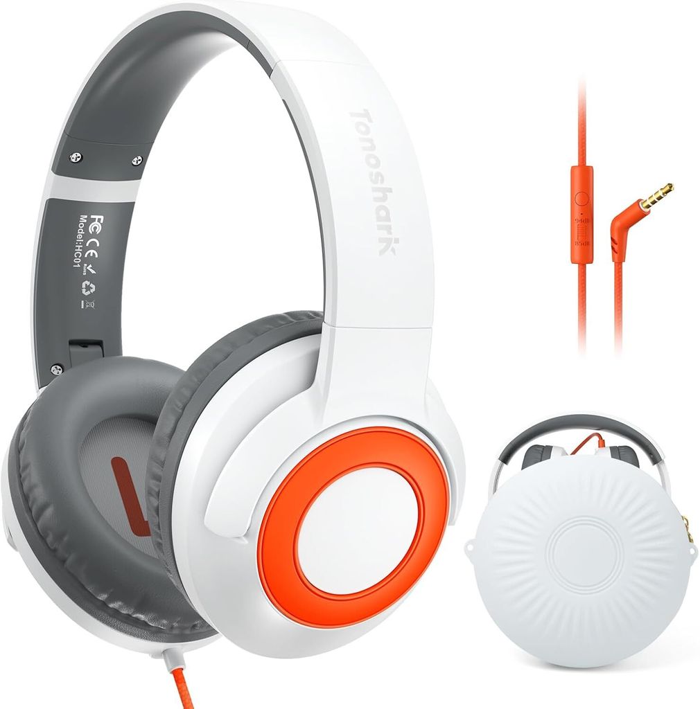 Flexibles und langlebiges Kinder-Kopfhörer mit Mikrofon,Lautstärke begrenzt auf 85/94 dB, Kopfhörer für Mädchen, faltbares 3,5-mm-Klinken-Headset