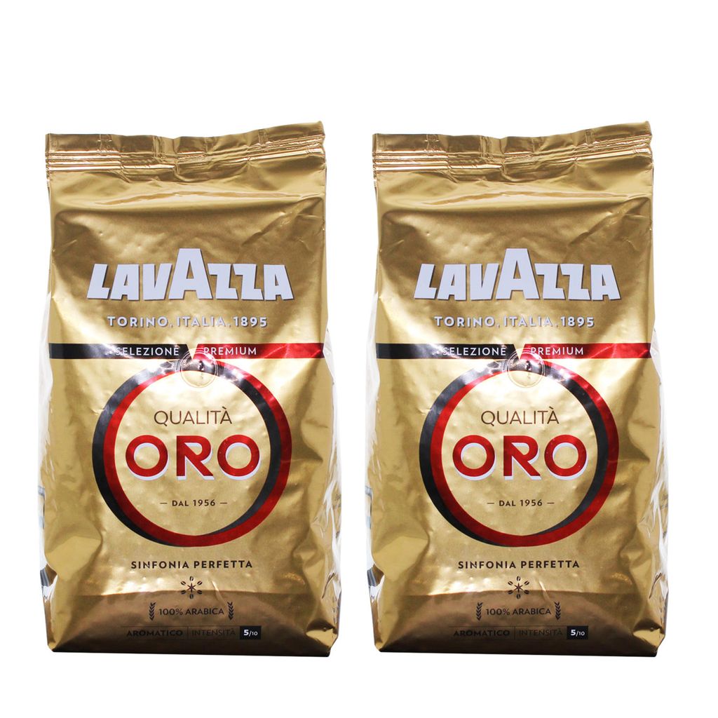 Lavazza Kaffee Qualita Oro, ganze Bohnen, Bohnenkaffee, 2er Pack, 2 x 1000g