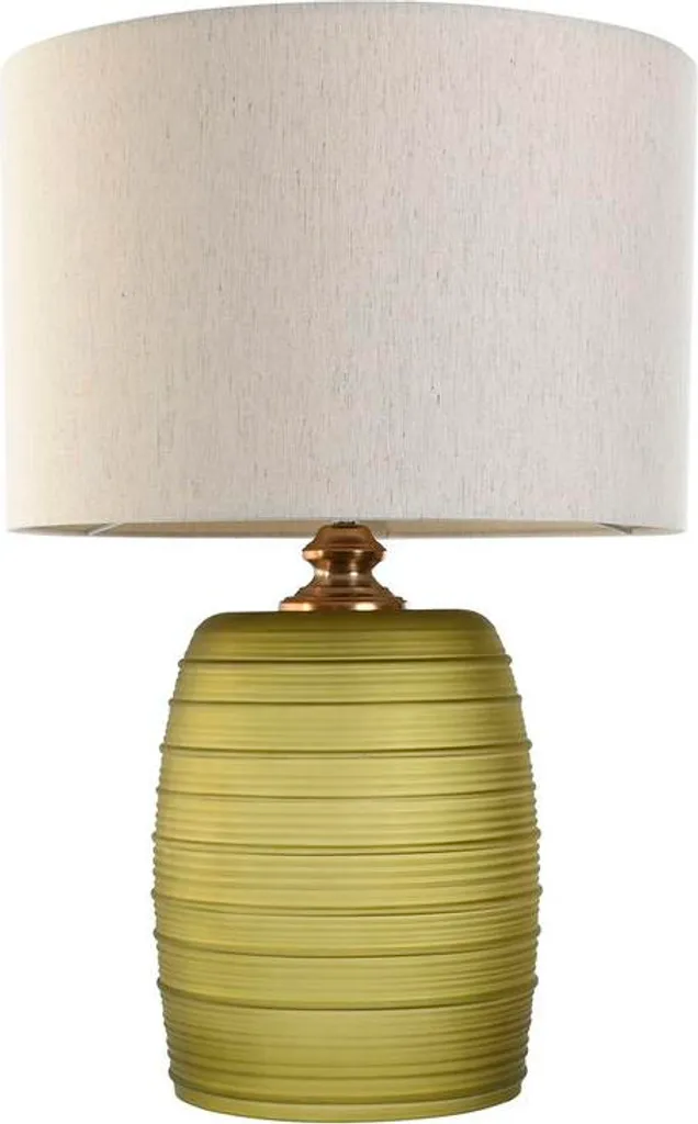 Lampe à Poser en Verre Vert Beige 50W pour Éclairage Tamisé Chic