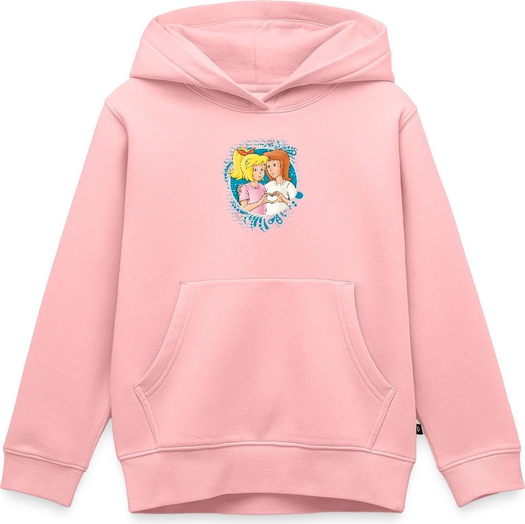 Spreadshirt Bibi Und Tina Zeichen Der Freundschaft Herz Kinder Premium Hoodie, 158/164 (12 Jahre), Rosa