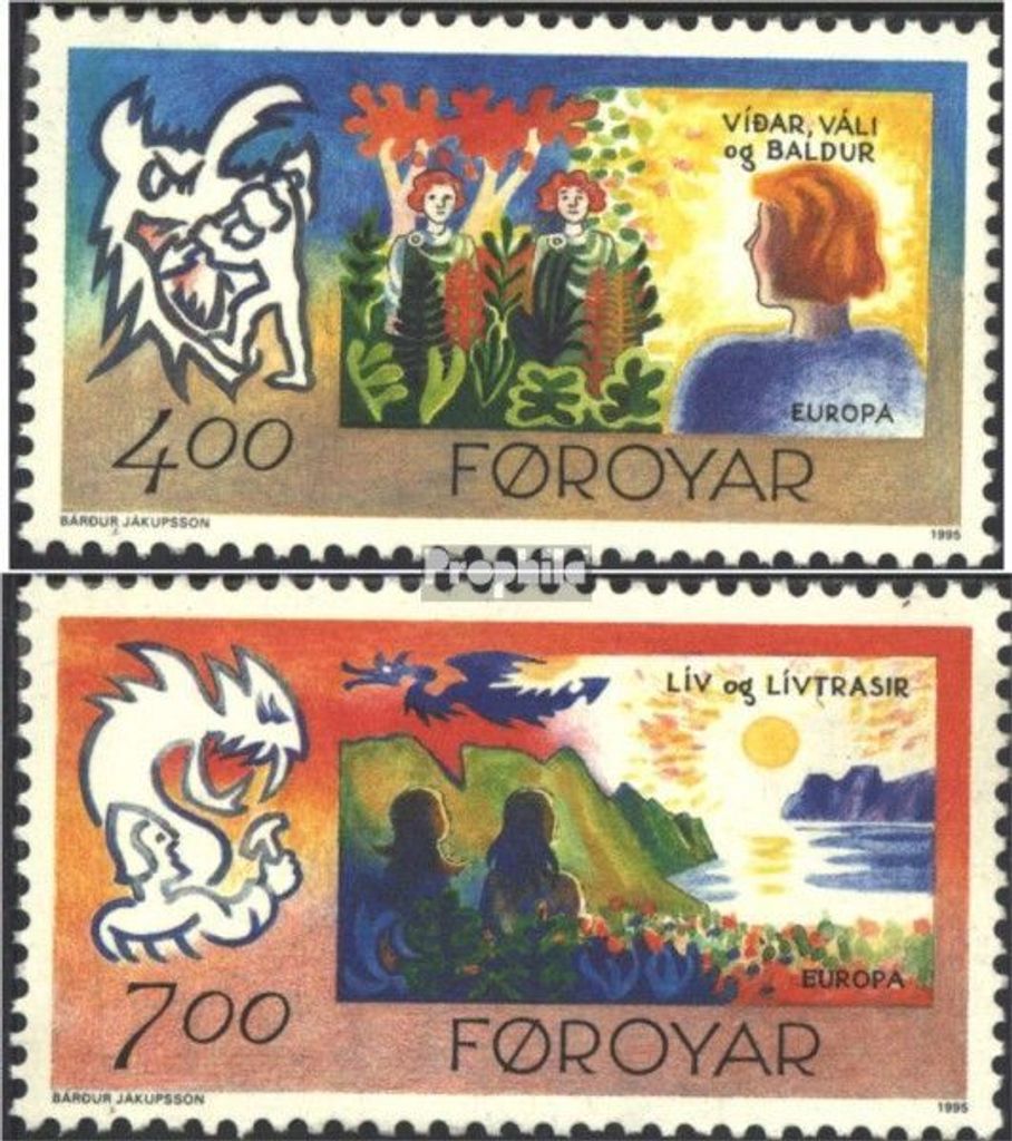 Briefmarken Dänemark - Färöer 1995 Mi 278-279 (kompl.Ausg.) postfrisch Frieden u. Freiheit