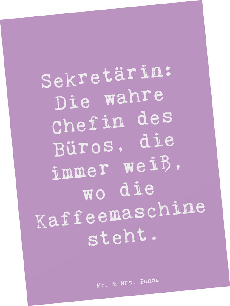 Mr. & Mrs. Panda Ansichtskarte Spruch Sekretärin Chef - Produktbild 