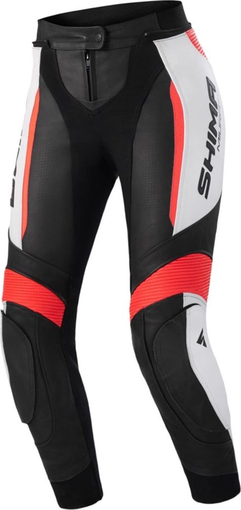 SHIMA Miura 2.0 Damen Motorrad Lederhose, schwarz/weiß/rot, Produktbild 