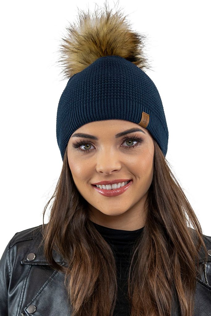 Vivisence damen bommelmütze, warm und gemütlich kopfbedeckung an winter und herbst, wintermütze mit bommel, warm dick strickmütze, klassisch m...