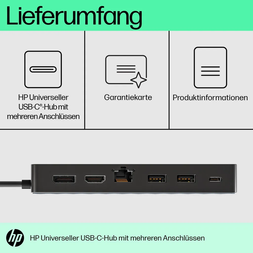 Plus de ports avec le Hub HP Universal USB-C Docking Station pour Multitâche - 8