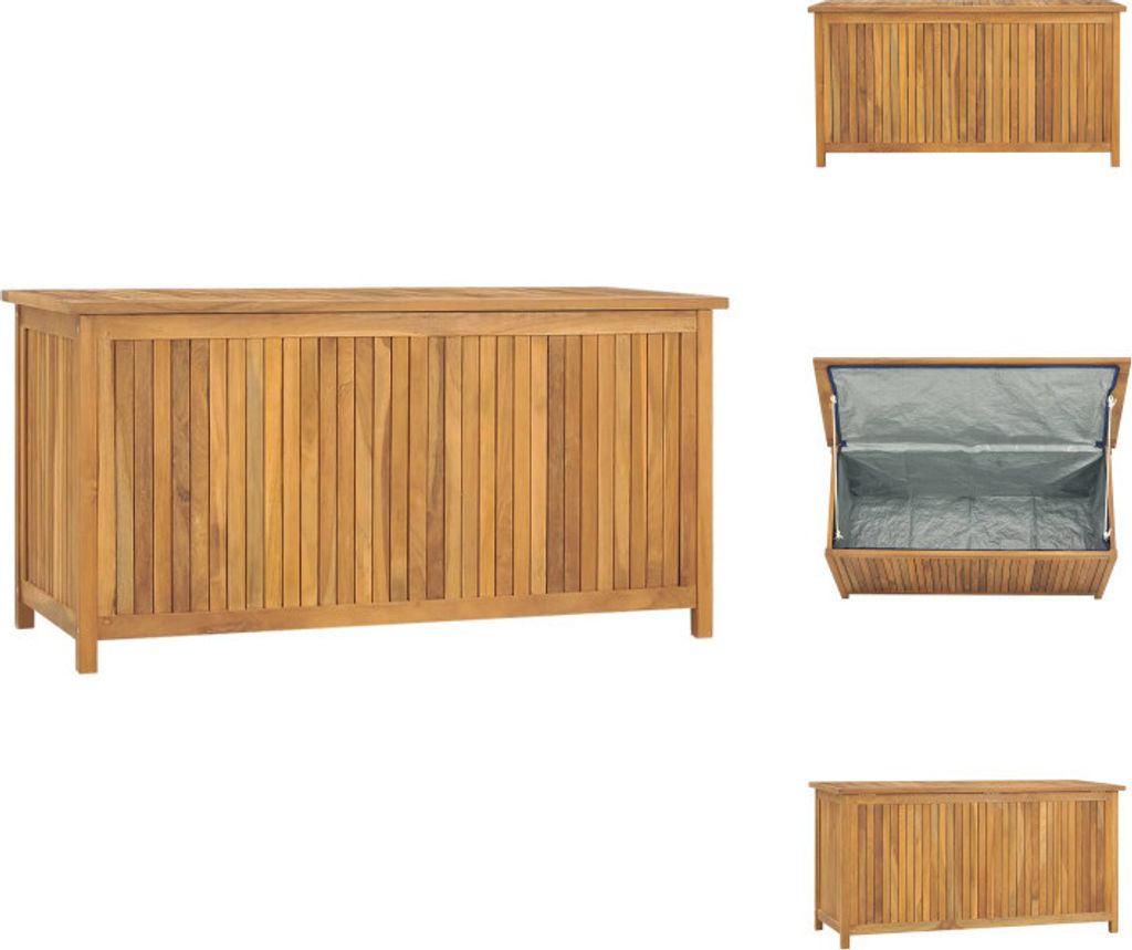 vidaXL Gartenbox 114x50x58 cm Massivholz Teak - Gartenboxen