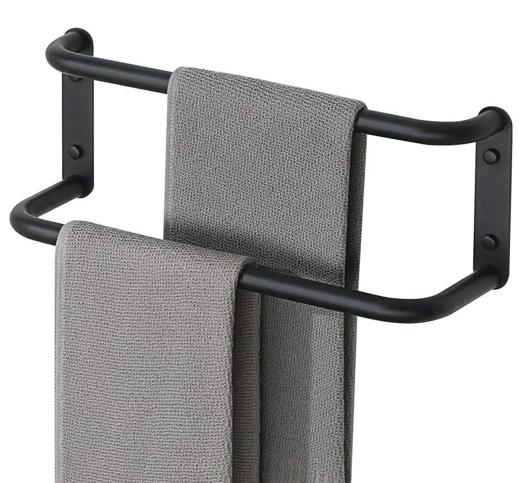 Porte-serviette mural noir inox 304 : fini la rouille et le désordre