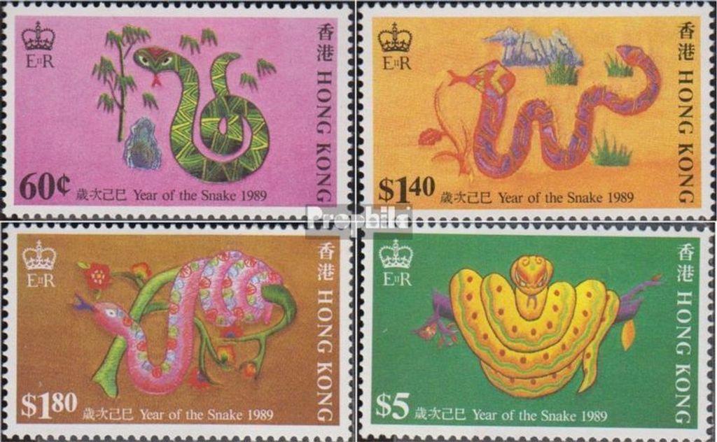 Briefmarken Hongkong 1989 Mi 555-558 (kompl.Ausg.) postfrisch Chinesisches Neujahr