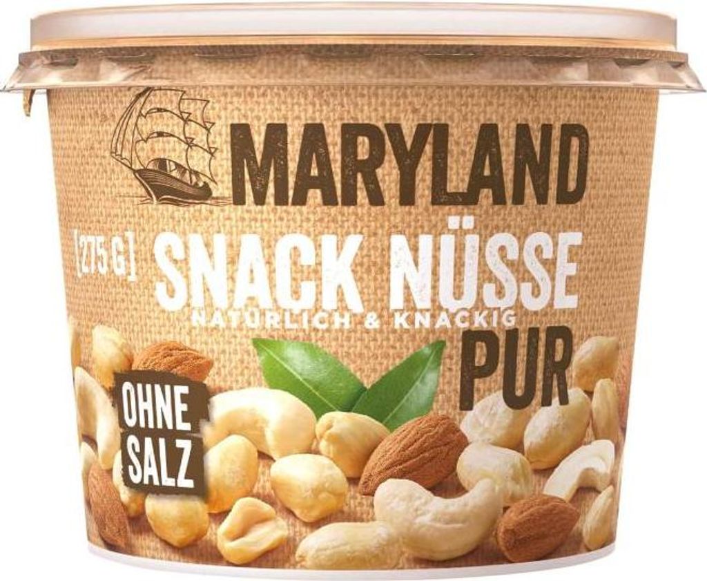 Maryland Snack Nüsse ungesalzen (275g Dose) Produktbild 