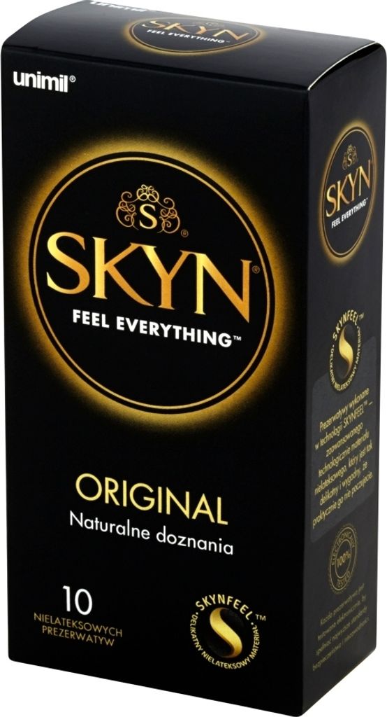 A black box of SKYN Original condoms.