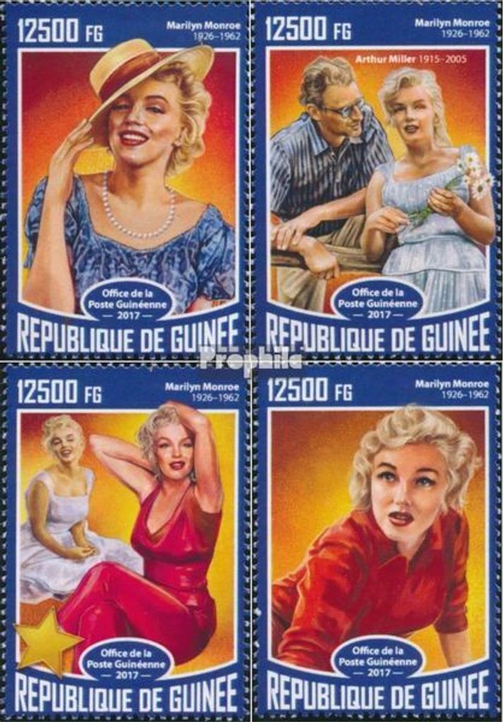 Briefmarken Guinea 2017 Mi 12461-12464 (kompl. Ausgabe) postfrisch Marilyn Monroe