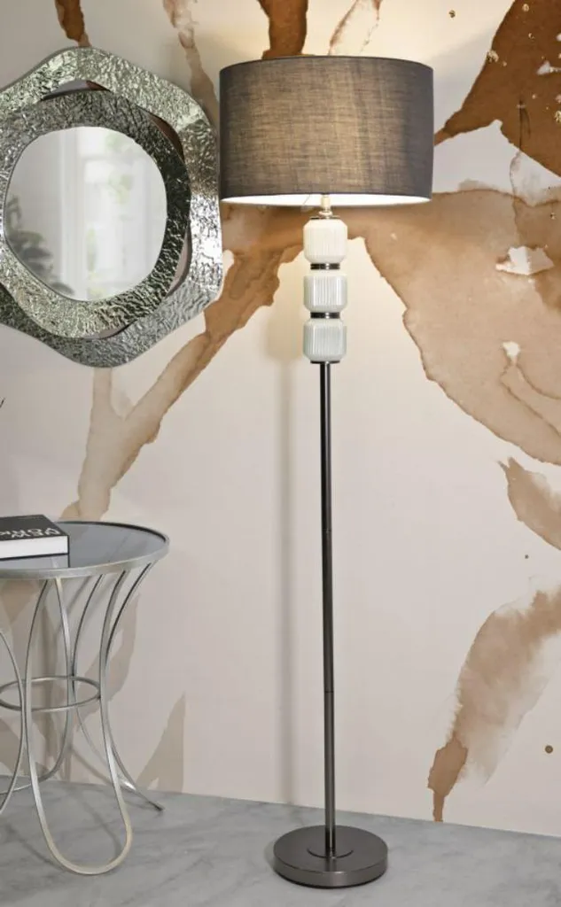 Lampadaire robuste en métal argenté 163 cm - Éclairage intérieur fixe - 6