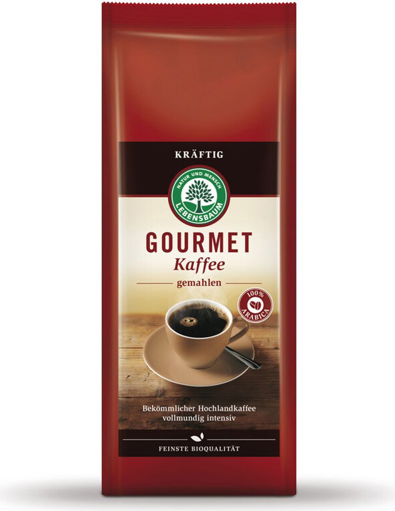 Lebensbaum Gourmet Kaffee kräftig, gemahlen 500g Produktbild 